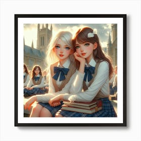 Schoolgirls 1 Art Print