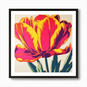 Tulip 4 Pop Art Illustration Square Art Print