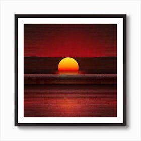 Sunset Over The Ocean 267 Art Print