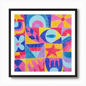 Colourful mosaic pattern Art Print