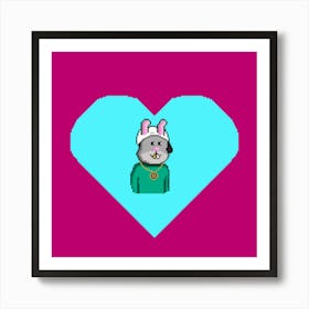 Rabbit In A Heart 1 Art Print