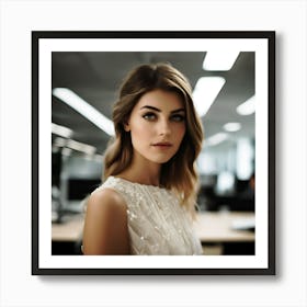 Woman In Office Art Print