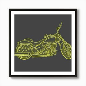 Motorcycle Drawing Art Print