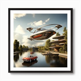 Futuristic Flying Car 7 Affiche