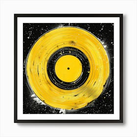 Yellow Vinyl Record Art Print