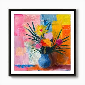 Flowers In A Blue Vase Art Print