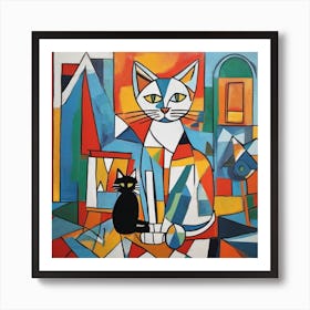 picasso cat 3 Art Print