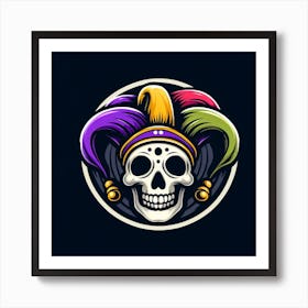 Mardi Gras Skull 3 Art Print