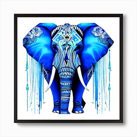 Blue Elephant 1 Art Print