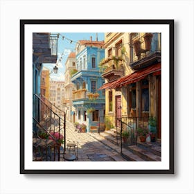 Street In Greece Art Print