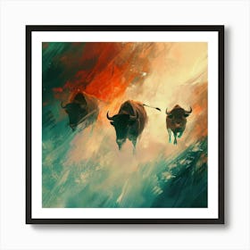 Bulls Art Print