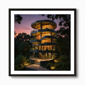 Modern House In The Forest 2 Art Print