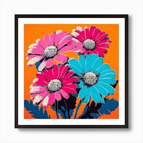 Andy Warhol Style Pop Art Flowers Cineraria Square Art Print