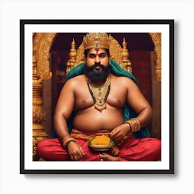 king mahabali illustration art Art Print