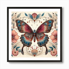 Victorian Butterfly Naturalist Illustration II 1 Art Print