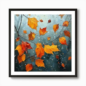 Rainy Autumn Day AI Art Print