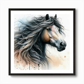 Horse Painting in water colour Art Print