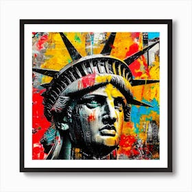 Statue Of Liberty Face - Americana Art Print