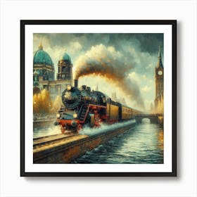 Berlin Steam Train Art Print