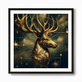 Deer Head 2 Art Print