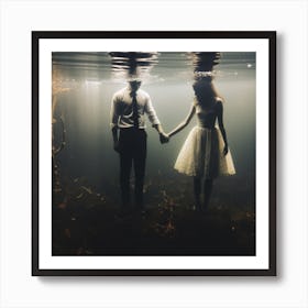 Underwater Couple Art Print