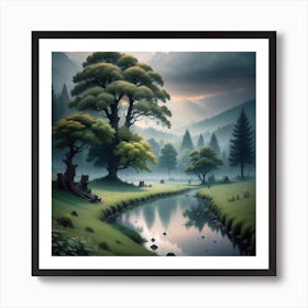 Landscape Painting 63 Art Print