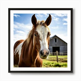 Head Horse Rural Farm Goat Nature Field Mammal Pony Animal Grass Cow Equestrian Pasture (4) Art Print