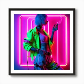 Cyberpunk neon Art Print