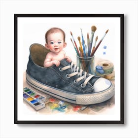 Baby In A Sneaker Art Print