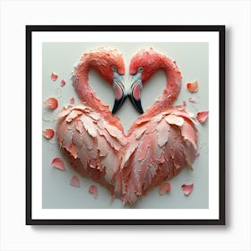 Flamingos In Love 8 Art Print