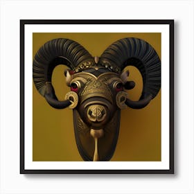 Wood Ram Art Print