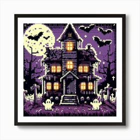 8-bit haunted house 2 Art Print