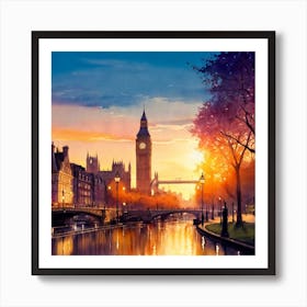 London Sunset Art Print