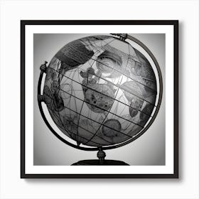 Steampunk World Globe Art Print