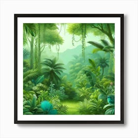 Tropical Jungle Background Art Print