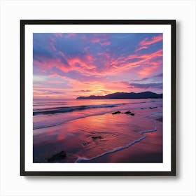 Sunset On The Beach 3 Art Print