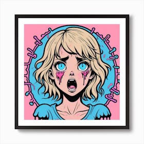 Streaming girl Art Print