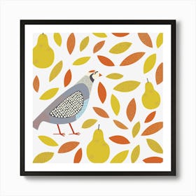 Partridge Game Bird with Pears Art Print