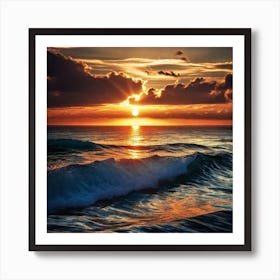 Sunset Over The Ocean 105 Art Print