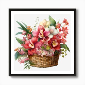 Flowers In A Basket Art Print