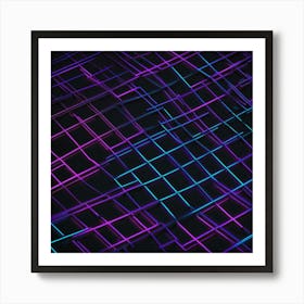 Neon Grid 1 Art Print