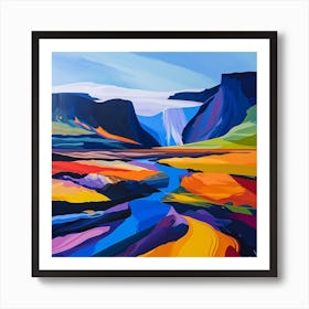 Colourful Abstract Vatnajkull National Park Iceland 1 Art Print