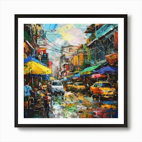 Rainy Day In The City Art Print