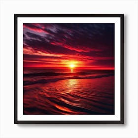 Sunset At The Beach 253 Art Print