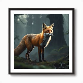 Red Fox In The Forest 63 Art Print