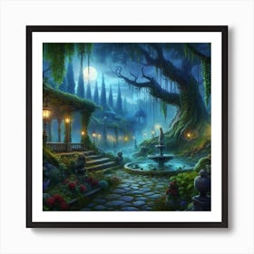 Fairy Garden At Night 1 Art Print