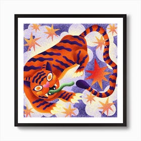 Little Space Tiger Art Print