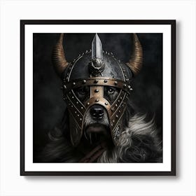 Viking Dog Portrait Art Print