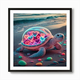 Heart Turtle Art Print