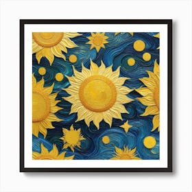 Sunflowers painting Art Print